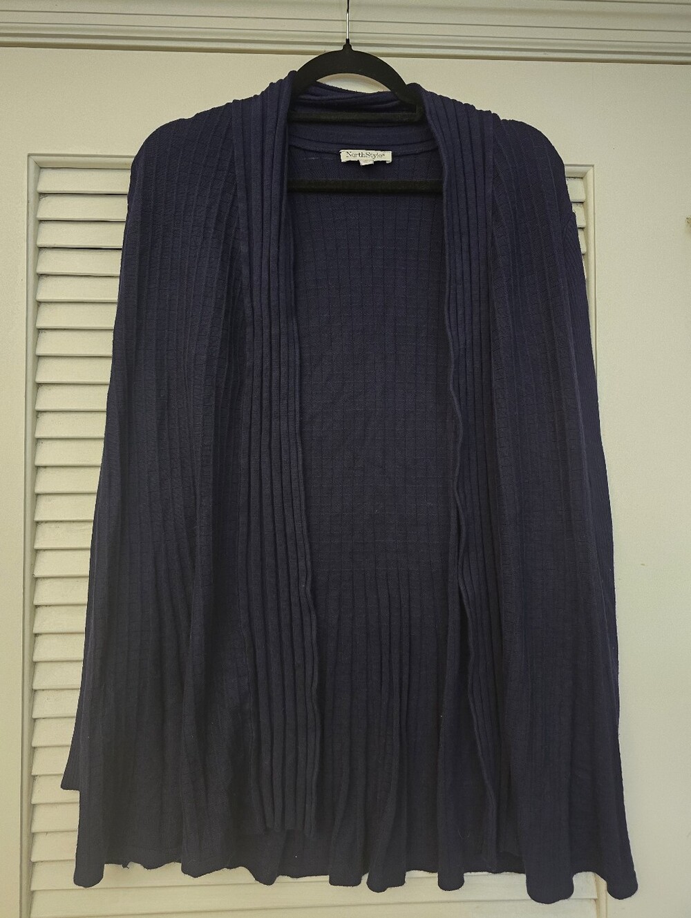 Northstyle Navy Ribbed Open-Front Cardigan Size Large